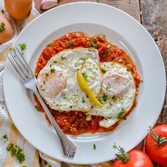 Classic Spanish Eggs - Recipe photo by Spain on a Fork