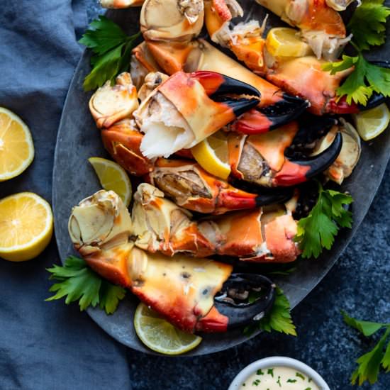 Florida Stone Crabs with Mustard Sa - Recipe photo by garlic and zest
