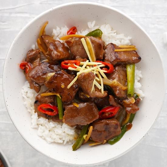 GINGER BEEF STIR FRY - Recipe photo by khinskitchen@gmail.com
