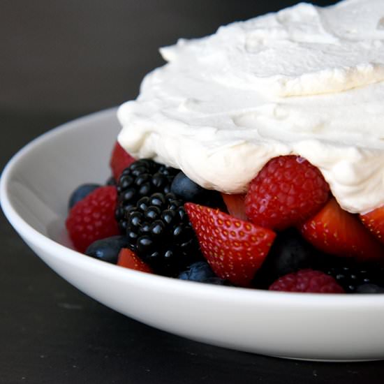 FRESH WHIPPED CREAM WITH BERRIES - Recipe photo by WhiskingMama