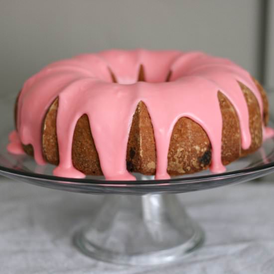 Amaretto Cherry Swirl Cake - Recipe photo by HautePepper