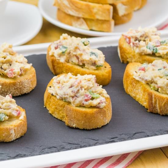 Pimento Cheese & Bacon Crostini - Recipe photo by House of Elyn Ryn