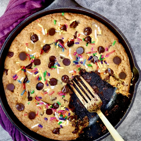 Chocolate Chip Skillet Cookie - Recipe photo by simmerandsauce
