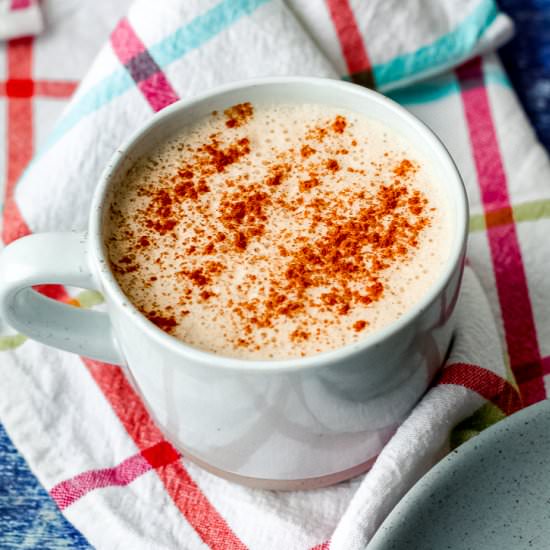 Vegan Eggnog Latte - Recipe photo by upbeetkitchen