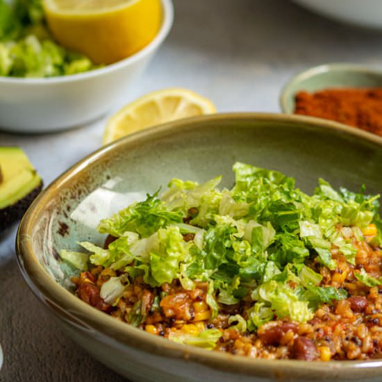 VEGAN BURRITO BOWL - Recipe photo by ThisThatMore