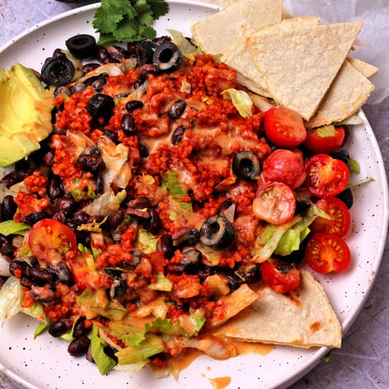 Bulgur wheat taco salad - Recipe photo by veganwithgusto