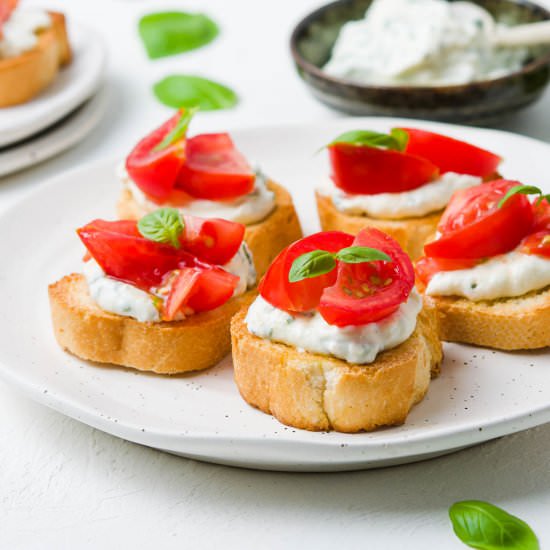 Herbed Ricotta Crostini - Recipe photo by itsnotcomplicatedrecipes