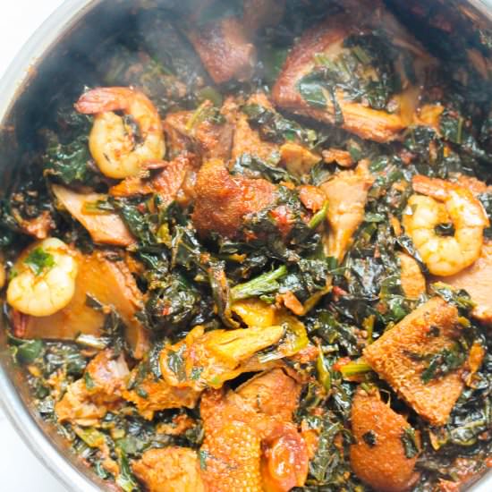 Efo Riro (Nigerian Spinach Stew) - Recipe photo by Simshomekitchen