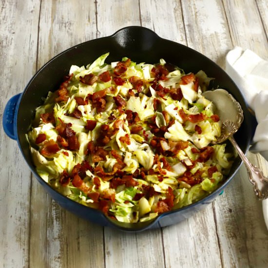 Southern Fried Cabbage with Bacon - Recipe photo by Grits and Pinecones