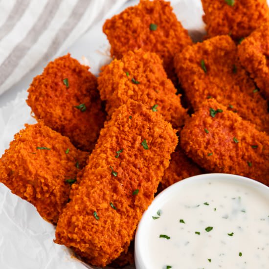 Buffalo Tofu Wings - Recipe photo by purelykaylie