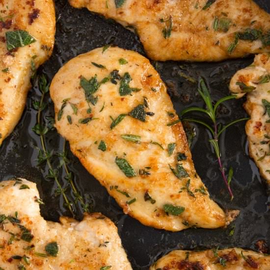 Brown Butter Heb Skillet Chicken - Recipe photo by borrowedbites