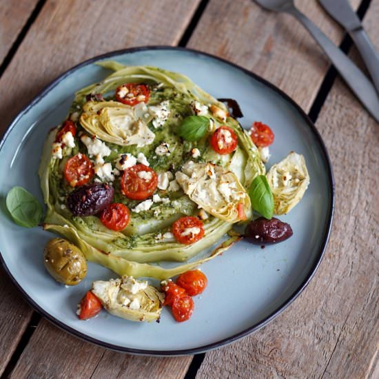 Mediterranean Baked Cabbage - Recipe photo by Blueberry Vegan