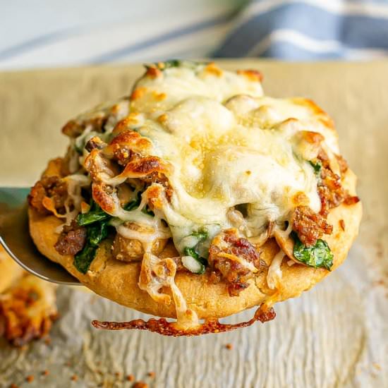 Turkey sausage and veggie flatbread - Recipe photo by Family Food on the Table