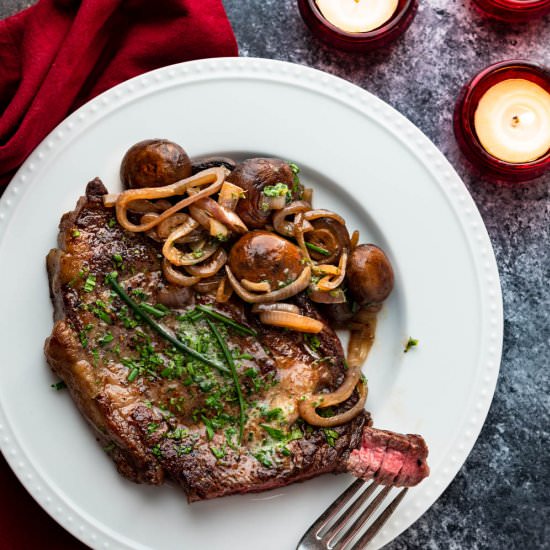 Cast Iron Ribeye & Bearnaise Butter - Recipe photo by garlic and zest
