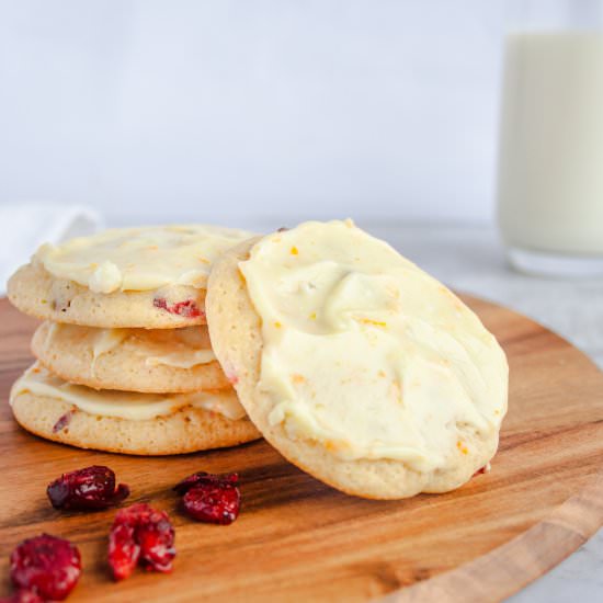 Orange Iced Cranberry Cookies - Recipe photo by the darling apron