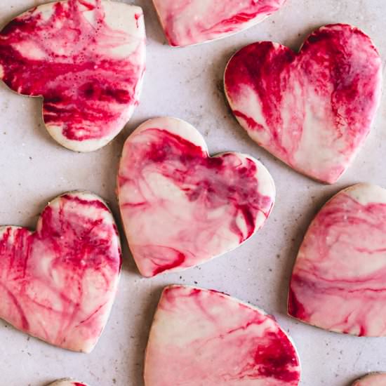 Sugar Cookies with Marble Icing - Recipe photo by Healthy Little Vittles