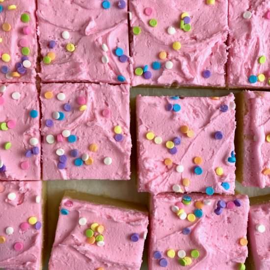Frosted Sugar Cookie Bars - Recipe photo by thebrookcook.wordpress.com