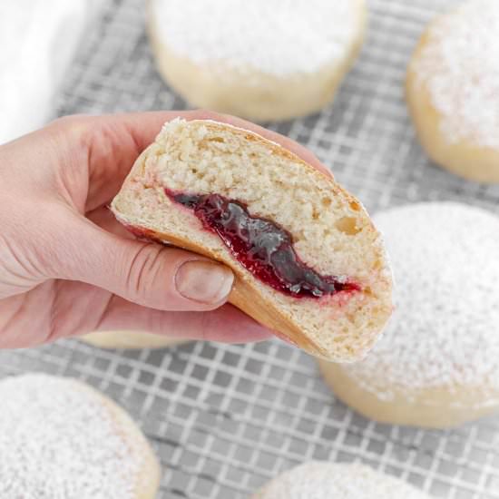 Vegan Italian Soft Donuts Bomboloni - Recipe photo by theplantbasedschool