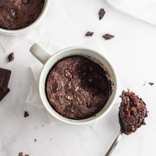 Chocolate Banana Bread Mug Cakes - Recipe photo by bake and bacon