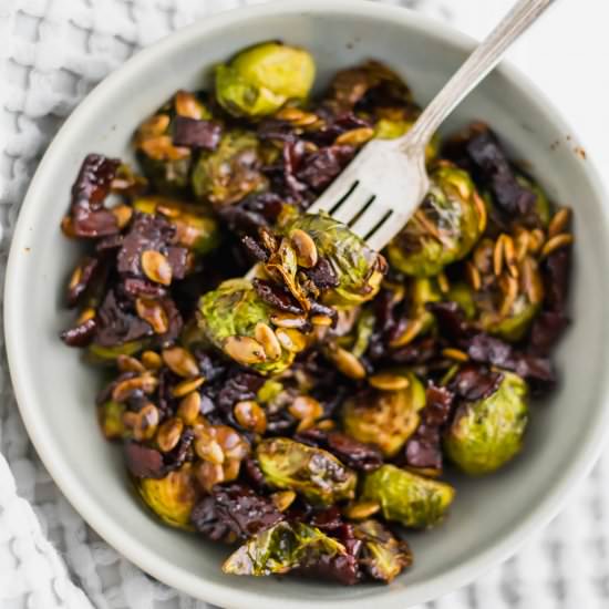 Honey Balsamic Brussels Sprouts - Recipe photo by megseverydayindulgence