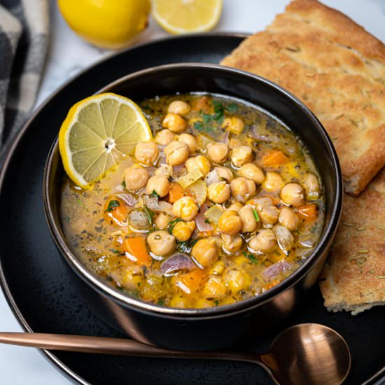 Greek Chickpea Soup - Recipe photo by skinnyspatula