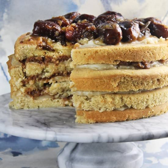 Vanilla date vegan cake - Recipe photo by hornoMX