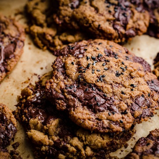 Tahini Chocolate Chip Cookies - Recipe photo by tiffinandteaofficial