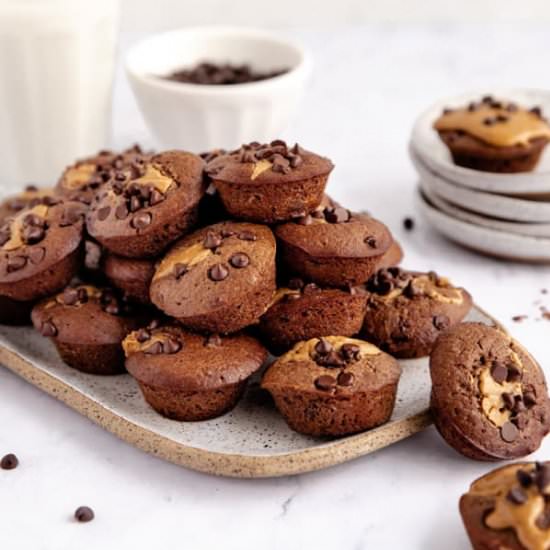 Healthy Peanut Butter Brownie Bites - Recipe photo by erinliveswhole