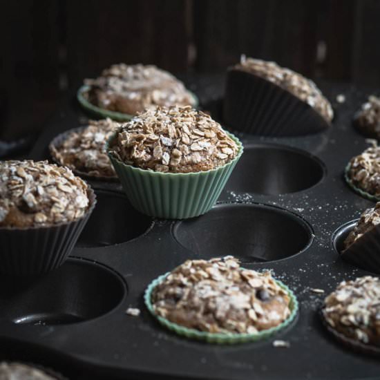 Zucchini Muffins w Chocolate Chips - Recipe photo by My Goodness Kitchen