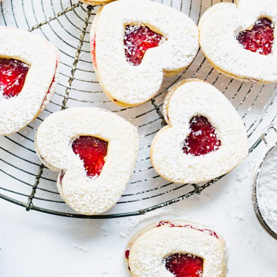 Raspberry Jam Valentine Cookies - Recipe photo by TheDeliciousSpoon