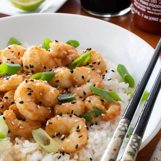 Honey Garlic Shrimp - Recipe photo by For the Love of Cooking