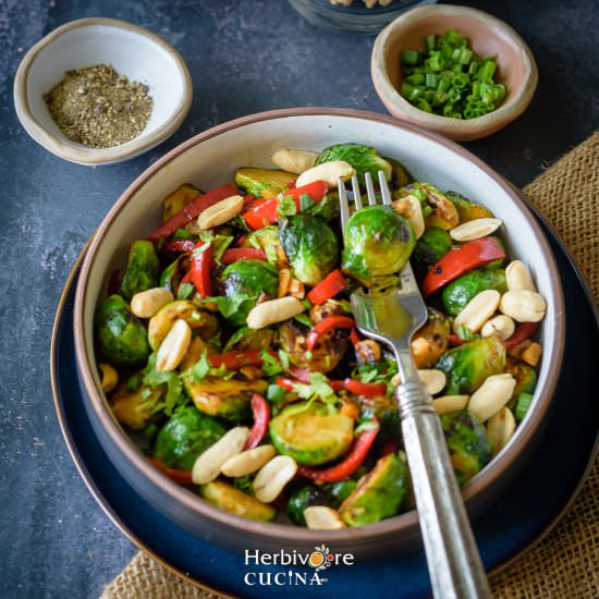 Stir-Fried Brussels Sprouts - Recipe photo by Herbivore Cucina