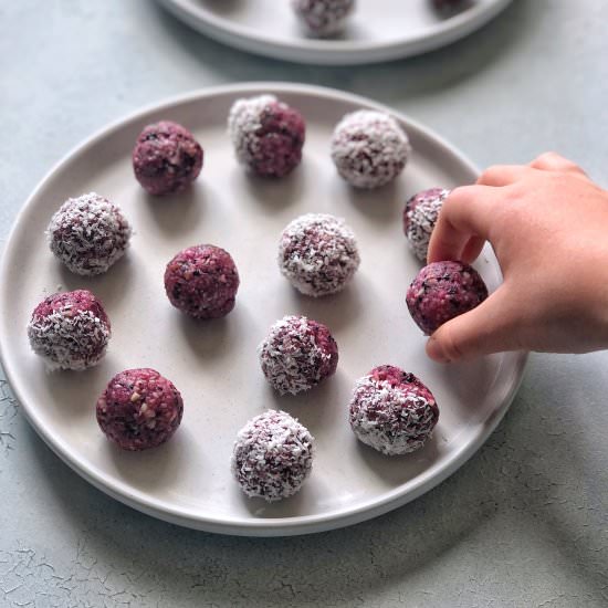 Dragonfruit bliss balls - Recipe photo by Once a Foodie
