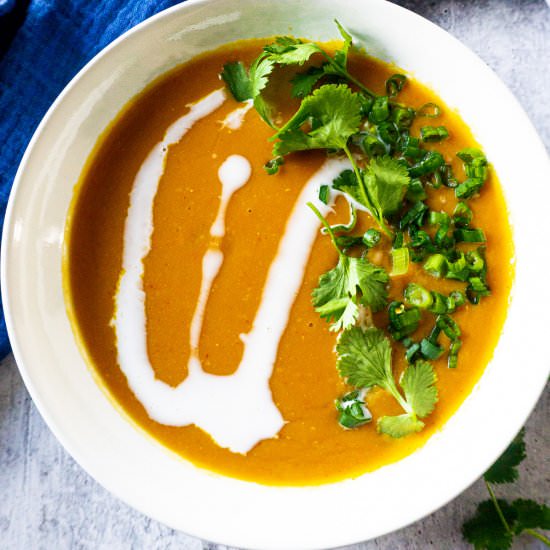 Thai Sweet Potato and Lentil Soup - Recipe photo by Share the Spice