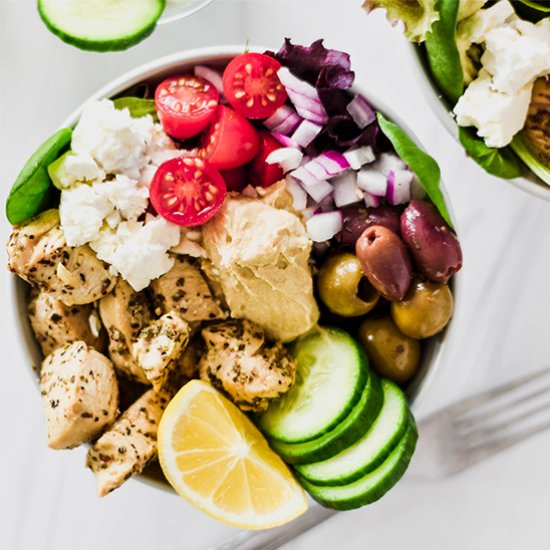 Low Carb Greek Chicken Bowls - Recipe photo by FoodborneWellness