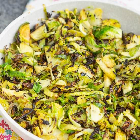Caramelized Shaved Brussels Sprouts - Recipe photo by CallMePMc