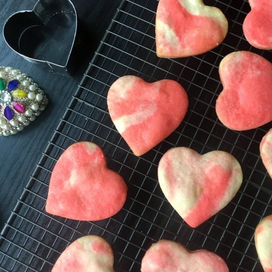 Marbled Valentine's Day Cookies - Recipe photo by CurryandVanilla