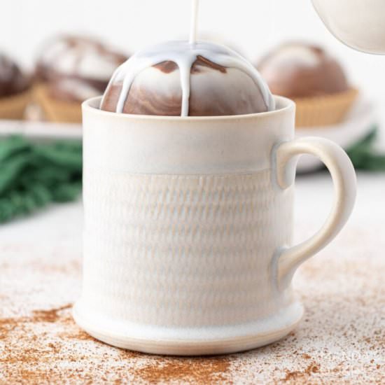 Marbled Mocha Hot Cocoa Bombs - Recipe photo by amandascookin