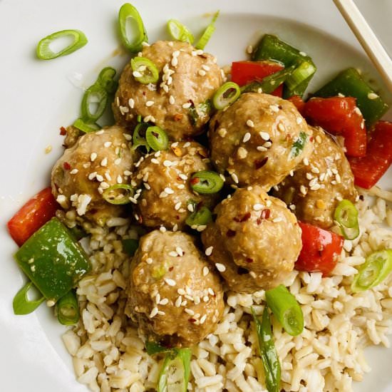 Baked and Glazed Teriyaki Meatballs - Recipe photo by amycaseycooks