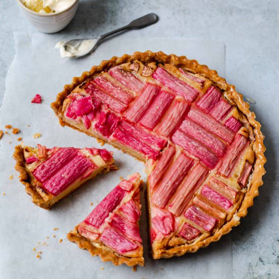Rhubarb & ginger frangipane tart - Recipe photo by Shecanteatwhat