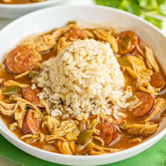 Chicken and sausage gumbo - Recipe photo by Family Food on the Table
