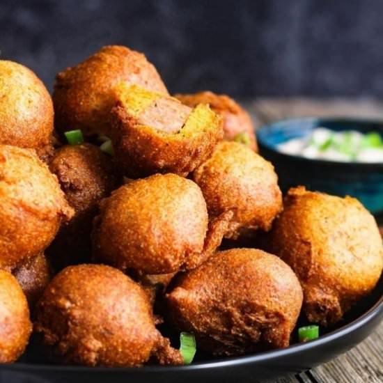 Hush Puppy Corn Dog Bites - Recipe photo by taoofspice