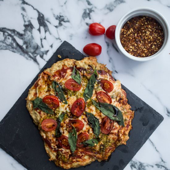 Chicken Crust Margherita Pizza - Recipe photo by caiteyjay