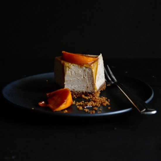 chestnut cheesecake & persimmons - Recipe photo by tentimestea