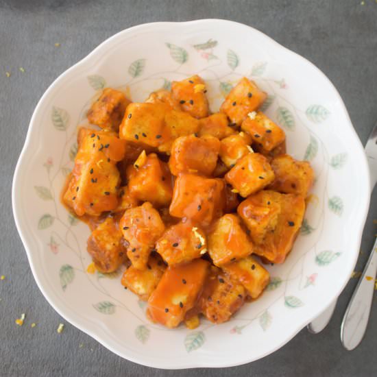 Crispy Orange & Ginger Tofu - Recipe photo by Earthlysuperfood