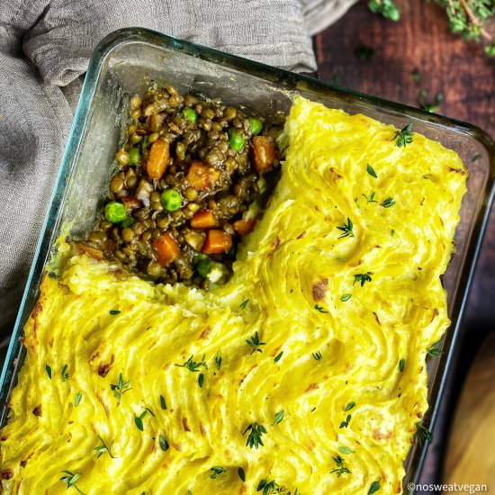 Lentil Shepherd's Pie (Oil-Free) - Recipe photo by No Sweat Vegan