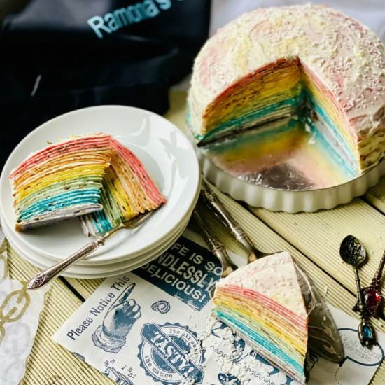 Easy Rainbow Crepe Cake - Recipe photo by ramonascuisine