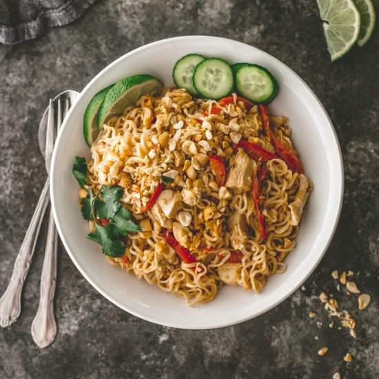 Thai Chicken Peanut Noodles - Recipe photo by InquiringChef