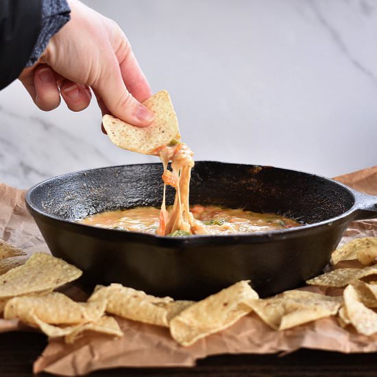 Extra Spicy Skillet Queso Blanco - Recipe photo by kneadmorefood