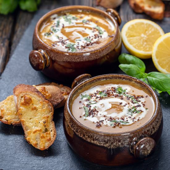 Lentil Cream Soup - Recipe photo by Home Cooking Adventure